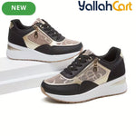 Women's Fashionable Casual Sneakers – Breathable Mesh, Soft Sole, Raised Platform