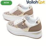 Women's Fashionable Casual Sneakers – Breathable Mesh, Soft Sole, Raised Platform