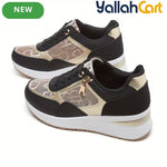 Women's Fashionable Casual Sneakers – Breathable Mesh, Soft Sole, Raised Platform