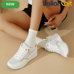 Women's Lightweight Running Sneakers – Breathable Mesh, Side Zipper, Wedge Heel, Insole Lift