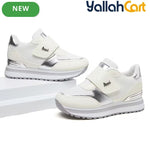 Women's Wedge Platform Sneakers – Patch Strap, Breathable Mesh, Height-Increasing