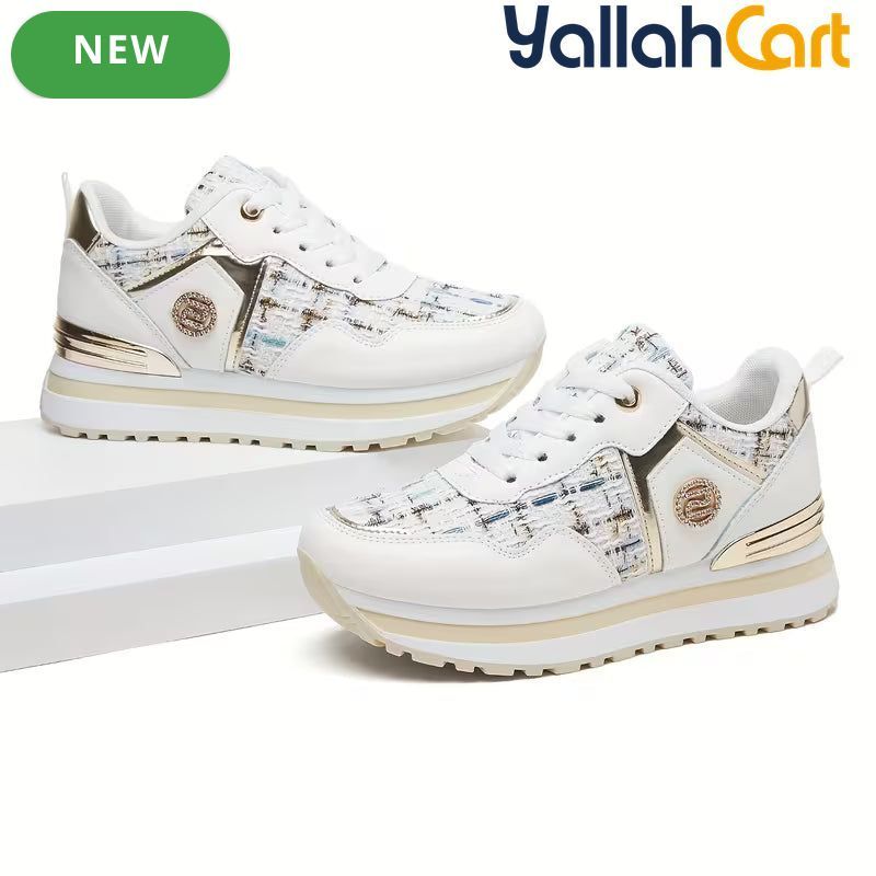 Women's Casual Running Sneakers – Raised Sole, Comfortable Spring Footwear