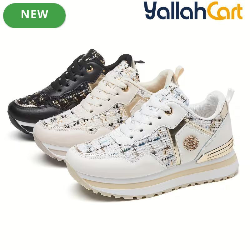 Women's Casual Running Sneakers – Raised Sole, Comfortable Spring Footwear