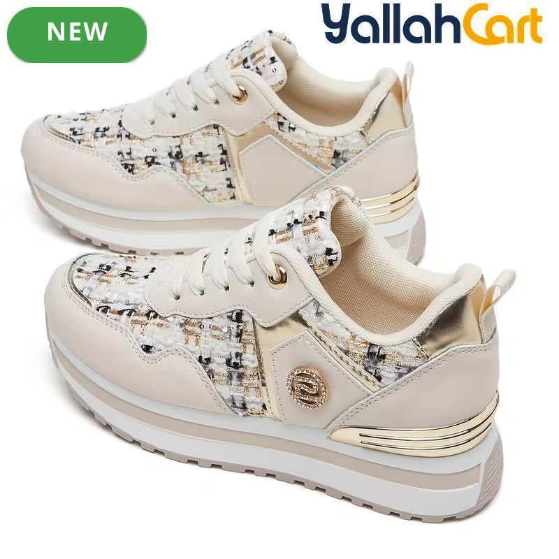 Women's Casual Running Sneakers – Raised Sole, Comfortable Spring Footwear