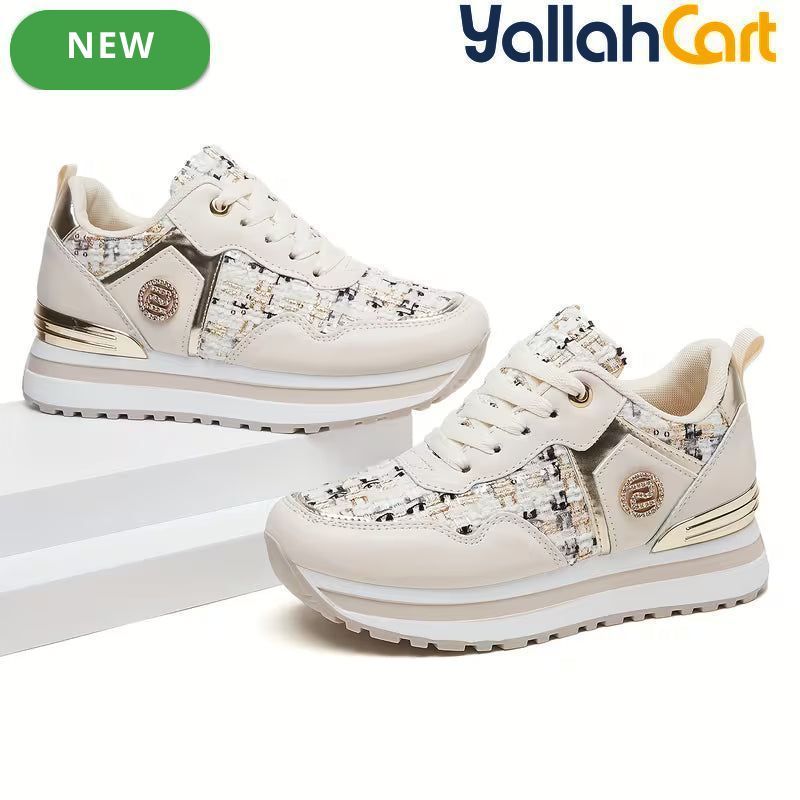 Women's Casual Running Sneakers – Raised Sole, Comfortable Spring Footwear
