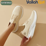 Women's Knit Mesh Platform Sneakers – Lightweight, Cushioned Wedge, Breathable Walking Shoes