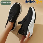 Women's Knit Mesh Platform Sneakers – Lightweight, Cushioned Wedge, Breathable Walking Shoes