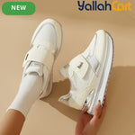 Women's Low-Top Sneakers – Magic Tape Closure, Thick Sole, Breathable Mesh