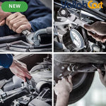 12pcs Flexible Ratchet Wrench Set (8mm-19mm) (silver/gray) - Metric Combo Flex-Head Spanner Kit, Chrome Vanadium Steel with Storage Box