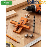 2-in-1 Cabinet Door Installation Template (Orange) - Aluminum Alloy Quick Mounting Jig with 7-40mm Range, Precision Woodworking Positioning Tool Set