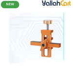 2-in-1 Cabinet Door Installation Template (Orange) - Aluminum Alloy Quick Mounting Jig with 7-40mm Range, Precision Woodworking Positioning Tool Set