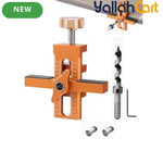 2-in-1 Cabinet Door Installation Template (Orange) - Aluminum Alloy Quick Mounting Jig with 7-40mm Range, Precision Woodworking Positioning Tool Set
