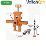 2-in-1 Cabinet Door Installation Template (Orange) - Aluminum Alloy Quick Mounting Jig with 7-40mm Range, Precision Woodworking Positioning Tool Set
