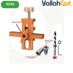 2-in-1 Cabinet Door Installation Template (Orange) - Aluminum Alloy Quick Mounting Jig with 7-40mm Range, Precision Woodworking Positioning Tool Set