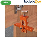 2-in-1 Cabinet Door Installation Template (Orange) - 6/8/10mm Perforated Mounting Jig with 7-40mm Range, Aluminum Alloy Woodworking Tool Kit