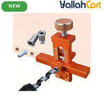 2-in-1 Cabinet Door Installation Template (Orange) - 6/8/10mm Perforated Mounting Jig with 7-40mm Range, Aluminum Alloy Woodworking Tool Kit