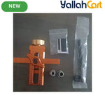 2-in-1 Cabinet Door Installation Template (Orange) - 6/8/10mm Perforated Mounting Jig with 7-40mm Range, Aluminum Alloy Woodworking Tool Kit