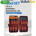 13-Piece Insulated Screwdriver Set – Multi-Color, 1000V Electrical Protection, Interchangeable Heads & Carrying Bag