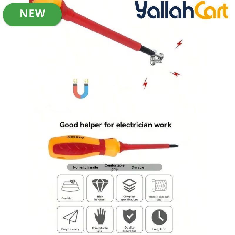 13-Piece Insulated Screwdriver Set – Multi-Color, 1000V Electrical Protection, Interchangeable Heads & Carrying Bag