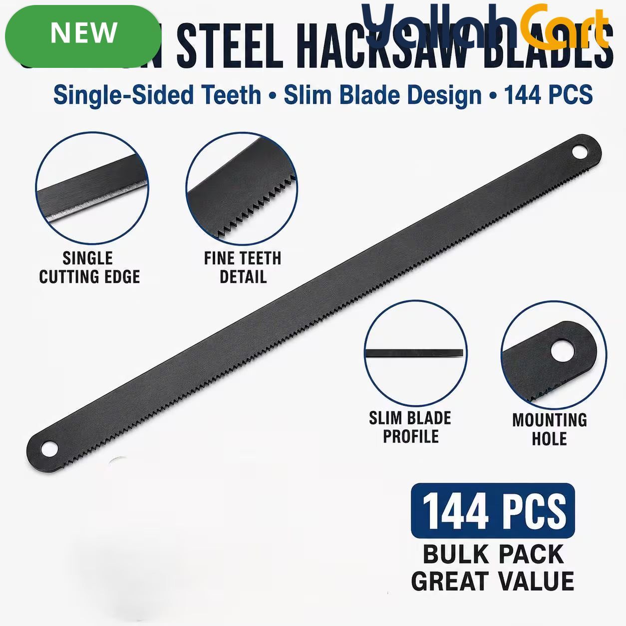 12-Inch Carbon Steel Hacksaw Blade – Black, 300mm Replacement Blade, 24 TPI Metal Cutting Blade for DIY & Workshop