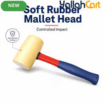 Heavy-Duty Rubber Mallet Hammer – Black, Non-Marking Soft Face, Fiberglass Handle for Tiling, Flooring & DIY Repairs