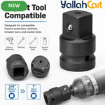 3/4-Inch Female to 1-Inch Male Impact Socket Adapter – Black, Chrome Molybdenum Steel Drive Converter for Impact Wrench & Breaker Bar