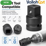3/4-Inch Female to 1-Inch Male Impact Socket Adapter – Black, Chrome Molybdenum Steel Drive Converter for Impact Wrench & Breaker Bar