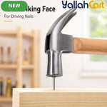 450g Claw Hammer – Natural Wood, Steel Head, Curved Nail Pulling Claw, Wooden Handle for Carpentry, Home Repair, Workshop & DIY