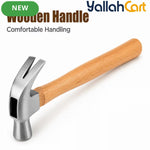 450g Claw Hammer – Natural Wood, Steel Head, Curved Nail Pulling Claw, Wooden Handle for Carpentry, Home Repair, Workshop & DIY