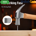 450g Claw Hammer – Natural Wood, Steel Head, Curved Nail Pulling Claw, Wooden Handle for Carpentry, Home Repair, Workshop & DIY