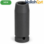 12mm Deep Impact Socket – Black, 1/2-Inch Drive, 6-Point CR-Mo Steel Socket, Long Reach for Impact Wrench, Ratchet & Breaker Bar