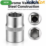 1/2-Inch Socket – Silver, 1/2-Inch Square Drive, 6-Point CR-V Chrome Vanadium Steel Socket for Ratchet, Breaker Bar & Automotive Repair