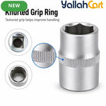 1/2-Inch Socket – Silver, 1/2-Inch Square Drive, 6-Point CR-V Chrome Vanadium Steel Socket for Ratchet, Breaker Bar & Automotive Repair
