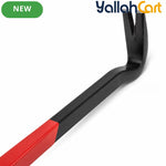 18-Inch Pry Bar Wrecking Bar – Black, 450mm Metal Nail Puller, Flat Pry End & Forked Claw for Prying, Lifting, Demolition, Woodwork & DIY Repair