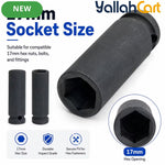 17mm Deep Impact Socket – Black, 1/2-Inch Square Drive, 6-Point CR-Mo Steel Socket for Impact Wrench, Ratchet, Breaker Bar & Automotive Repair