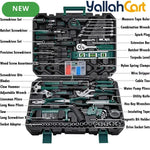 238pcs Home & Auto Tool Kit – Green, Complete Hand Tool Set with Storage Box, Wrenches, Sockets & Accessories for Garage, Home Repair & DIY Projects