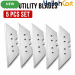 18mm Utility Knife Replacement Blades – Silver, 5pcs Multi-Hole Sharp Straight-Edge Steel Blades for Box Cutter, Scraper, Packaging, Crafts & DIY Use