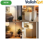 1pc Modern Floor Lamp - Black, USB Powered Dimmable Pole Lamp, Adjustable Height, Built-In USB Port, Downlight Design, Plug-and-Play Table & Floor Lamp for Living Room, Bedroom, Desk & Office