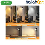 1pc Modern Floor Lamp - Black, USB Powered Dimmable Pole Lamp, Adjustable Height, Built-In USB Port, Downlight Design, Plug-and-Play Table & Floor Lamp for Living Room, Bedroom, Desk & Office