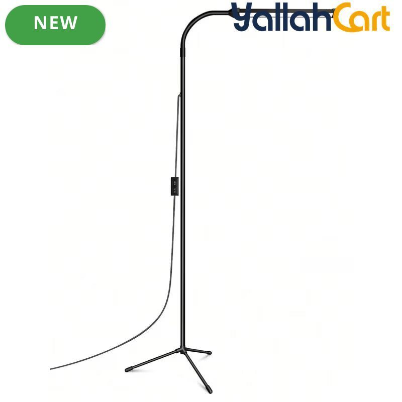 Bright LED Floor Lamp - Multicolor & Black, Adjustable Color Temperature, Dimmable Brightness, Height Adjustable USB Spot Light, Modern Floor Lamp for Reading, Office, Living Room, Bedroom, Salon, Makeup & Eyelash Extensions