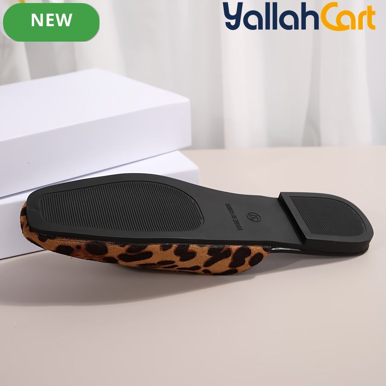 Women’s Leopard Print Slip-On Shoes – Cushioned Flat Sandals with TPR Sole