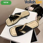 Women’s Minimalist Open-Toe Flat Sandals – Lightweight Slip-On Beach Shoes