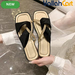 Women’s Minimalist Open-Toe Flat Sandals – Lightweight Slip-On Beach Shoes