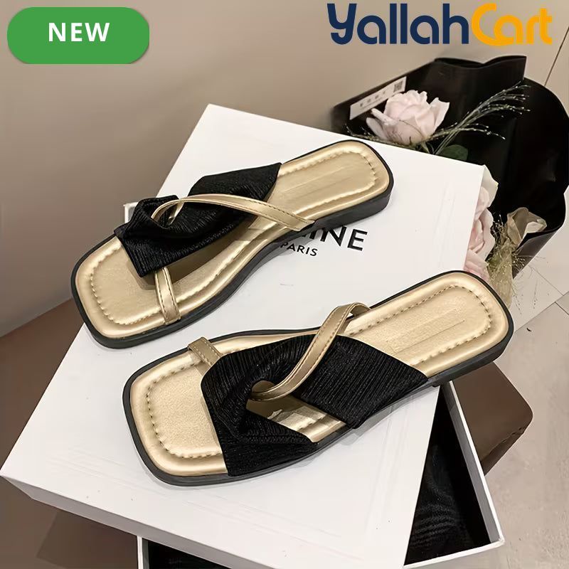 Women’s Minimalist Open-Toe Flat Sandals – Lightweight Slip-On Beach Shoes