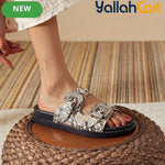 Women’s Chunky Platform Sandals – Open-Toe Retro Punk Shoes with Gold Buckle