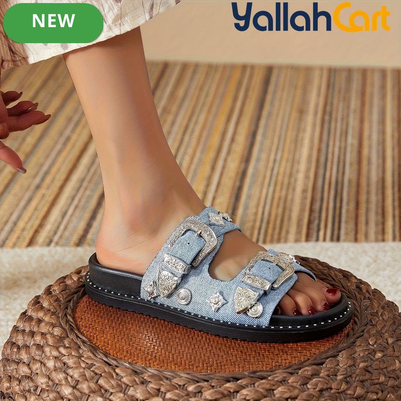 Women’s Chunky Platform Sandals – Open-Toe Retro Punk Shoes with Gold Buckle
