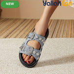 Women’s Chunky Platform Sandals – Open-Toe Retro Punk Shoes with Gold Buckle