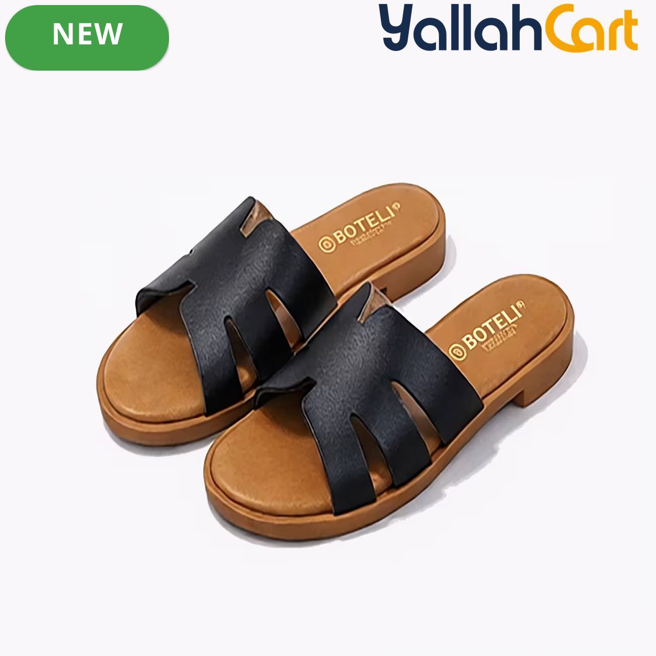 Women’s Low-Heel Slide Sandals – Cut-Out H-Strap Open-Toe Casual Shoes