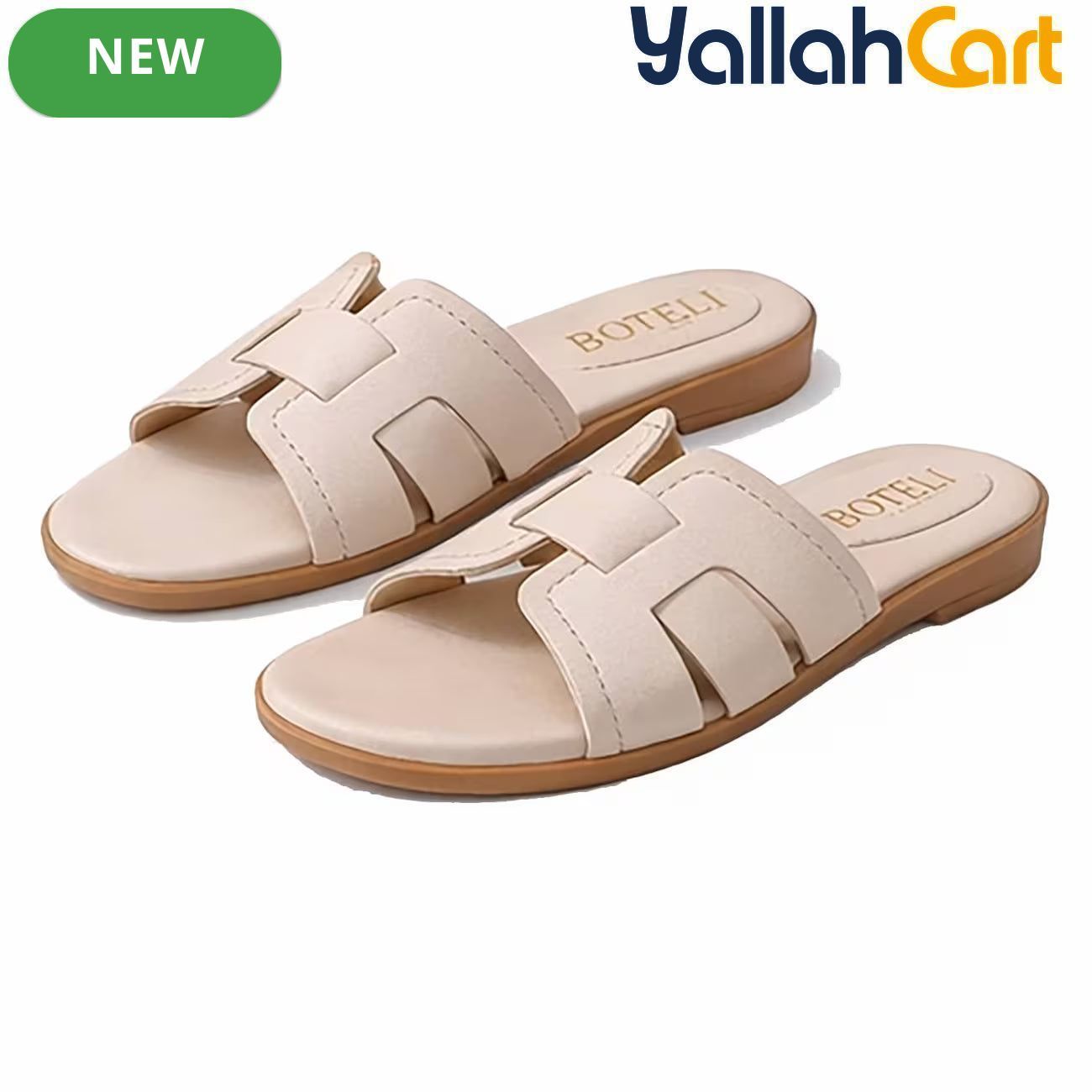 Women’s Low-Heel Slide Sandals – Cut-Out H-Strap Open-Toe Casual Shoes