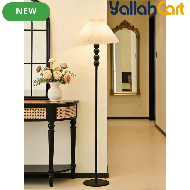 1pc Metal Floor Lamp - Black, 130cm Retro Style Pole Lamp, Modern High-End Standing Light, Easy Design for Living Room, Bedroom, TV Area, Dining Room & Home Decoration